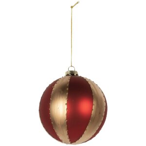 Boule de Noël Clayre & Eef 6GL5244L Doré et Rouge 12cm