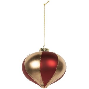 Boule de Noël Clayre & Eef Dorée et Rouge 10cm