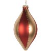 Boule de Noël Ø 8x15 cm Clayre & Eef Rouge et Dorée