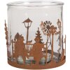 Clayre & Eef Bougeoir Scène de Noël Ø 15x15 cm