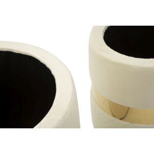 Mauro Ferretti Ensemble 2 Tabourets de Rangement Sheffild Crème