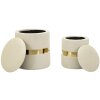 Mauro Ferretti Ensemble 2 Tabourets de Rangement Sheffild Crème