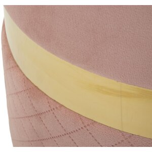 Mauro Ferretti Ensemble de 2 Tabourets Coffre Rose Sheffild