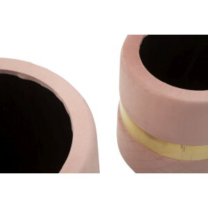 Mauro Ferretti Ensemble de 2 Tabourets Coffre Rose Sheffild