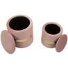 Mauro Ferretti Ensemble de 2 Tabourets Coffre Rose Sheffild