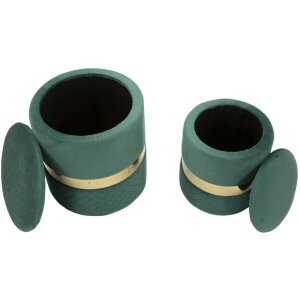 Mauro Ferretti Ensemble de 2 Tabourets de Rangement Sheffild Vert