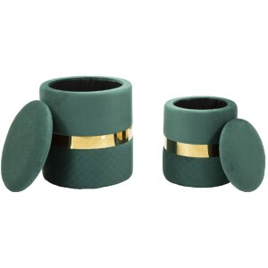 Mauro Ferretti Ensemble de 2 Tabourets de Rangement Sheffild Vert