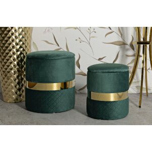 Mauro Ferretti Ensemble de 2 Tabourets de Rangement Sheffild Vert