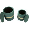 Mauro Ferretti Ensemble de 2 Tabourets de Rangement Sheffild Vert