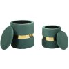 Mauro Ferretti Ensemble de 2 Tabourets de Rangement Sheffild Vert