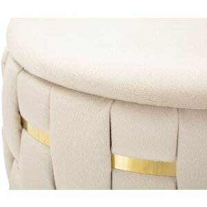 Mauro Ferretti Ensemble 2 Tabourets Shanty Crème Ø 37x42 Ø 28x35 cm