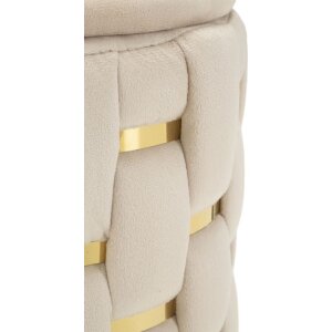 Mauro Ferretti Ensemble 2 Tabourets Shanty Crème Ø 37x42 Ø 28x35 cm