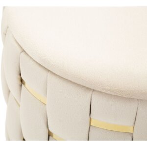 Mauro Ferretti Ensemble 2 Tabourets Shanty Crème Ø 37x42 Ø 28x35 cm