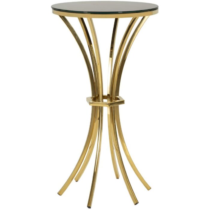 Mauro Ferretti Table dappoint Shanty haute Ø 50x92 cm doré noir