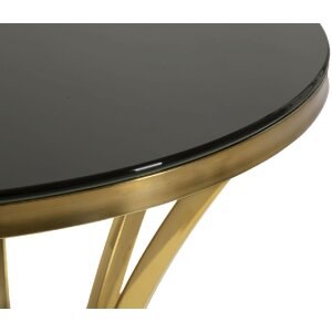 Mauro Ferretti Table dappoint Shanty haute Ø 50x92 cm doré noir