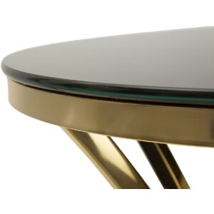 Mauro Ferretti Table dappoint Shanty haute Ø 50x92 cm doré noir