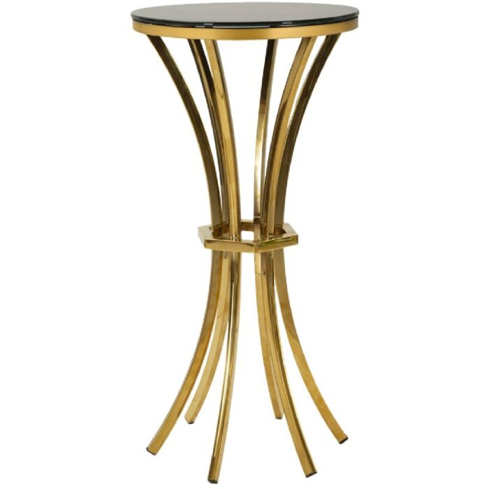 Mauro Ferretti Table dappoint Shanty haute Ø 40x81 cm or noir
