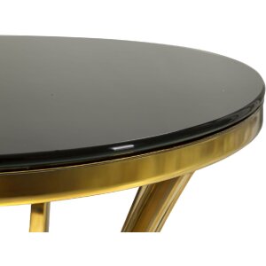 Mauro Ferretti Table dappoint Shanty haute Ø 40x81 cm or noir