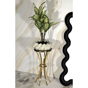 Mauro Ferretti Table dappoint Shanty haute Ø 40x81 cm or noir