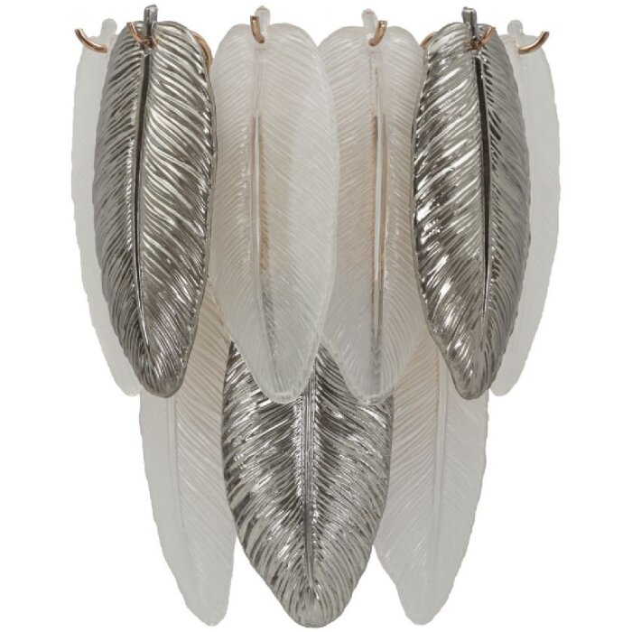 Mauro Ferretti Applique Murale Leafy Argent Blanc 24x15x29 cm