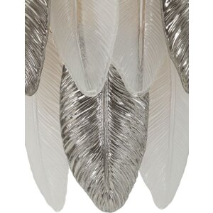 Mauro Ferretti Applique Murale Leafy Argent Blanc 24x15x29 cm