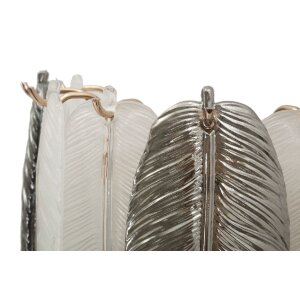 Mauro Ferretti Applique Murale Leafy Argent Blanc 24x15x29 cm