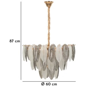 Plafonnier Leafy Multicolor Ø 60x40-87 cm 9xE14