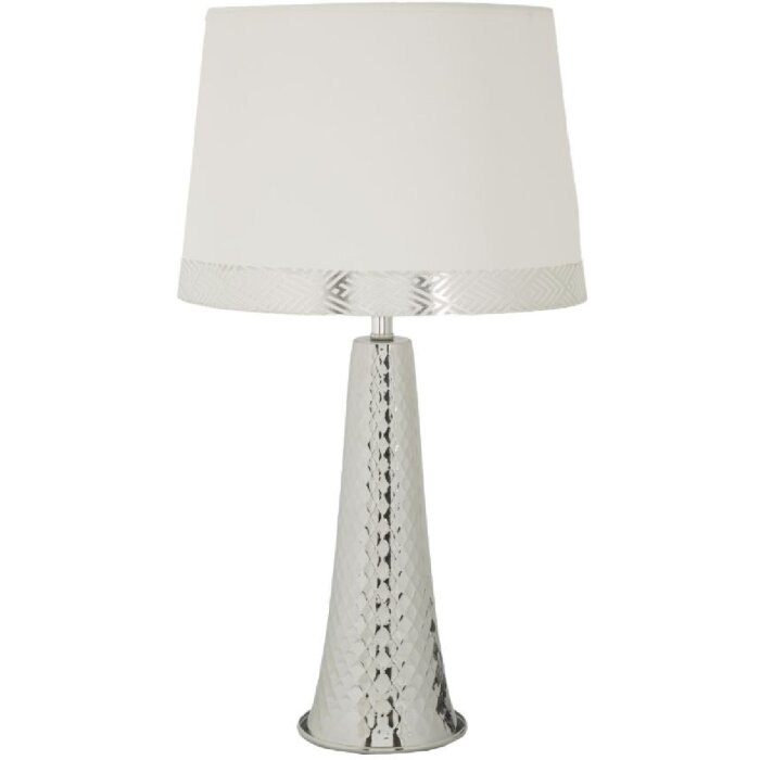 Lampe de Table Tower Argent Blanc 30x54 cm E27 Mauro Ferretti