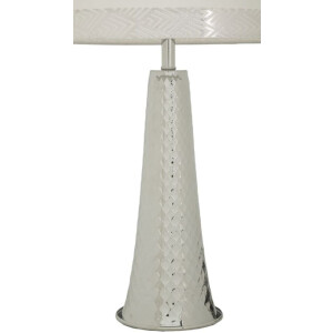 Lampe de Table Tower Argent Blanc 30x54 cm E27 Mauro Ferretti