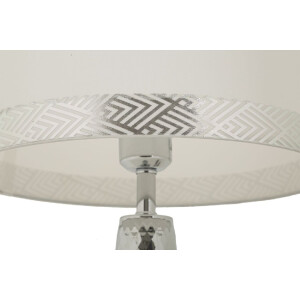 Lampe de Table Tower Argent Blanc 30x54 cm E27 Mauro Ferretti