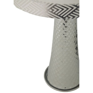 Lampe de Table Tower Argent Blanc 30x54 cm E27 Mauro Ferretti