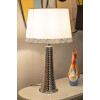 Lampe de Table Tower Argent Blanc 30x54 cm E27 Mauro Ferretti