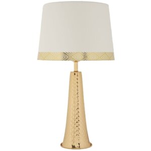 Lampe de Table Tower Or Blanc Ø 30x54 cm E27