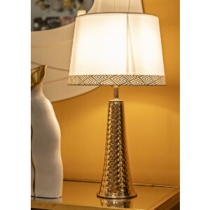 Lampe de Table Tower Or Blanc Ø 30x54 cm E27