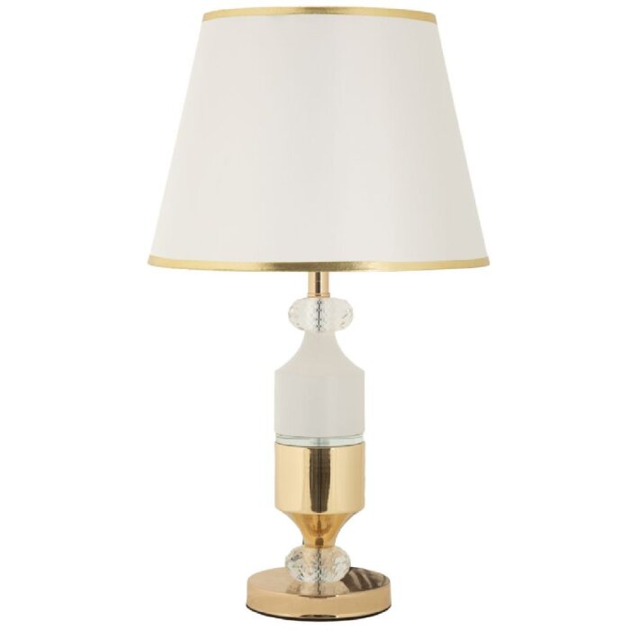 Mauro Ferretti Lampe de Table Gipsy Or Blanc Ø 30x52 cm E27