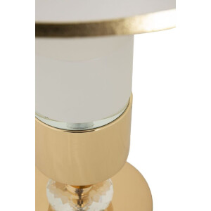 Mauro Ferretti Lampe de Table Gipsy Or Blanc Ø 30x52 cm E27