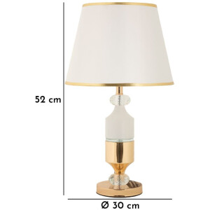 Mauro Ferretti Lampe de Table Gipsy Or Blanc Ø 30x52 cm E27