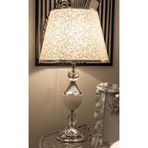 Mauro Ferretti Lampe de Table Kody argent blanc Ø 30x54 cm E27