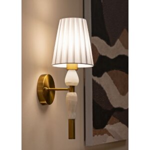 Mauro Ferretti Applique Budapest 16x20x46 cm E14 Or Blanc