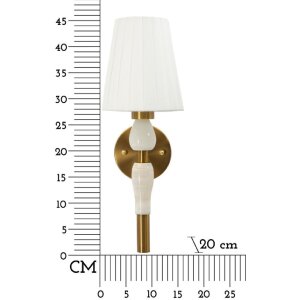 Mauro Ferretti Applique Budapest 16x20x46 cm E14 Or Blanc