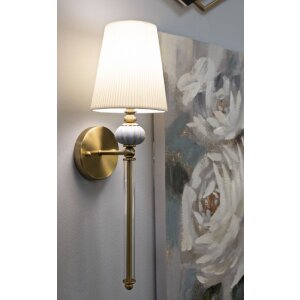Mauro Ferretti Applique Warsaw 17x22x57 cm E14 or blanc