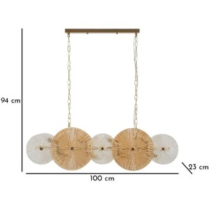 Mauro Ferretti Lustre Plafonnier Osaka 100x23x28-94 cm 8xE14