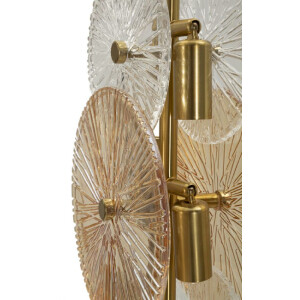 Mauro Ferretti Lampe de Table Osaka Verre et Fer 20x18x66 cm 3xE14
