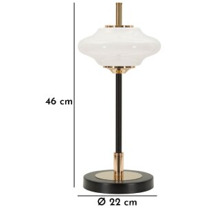 Mauro Ferretti Lampe de Table Vintage Verre et Fer Ø22x46 cm