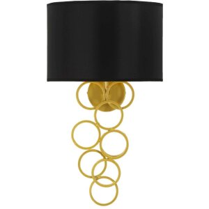 Mauro Ferretti Applique Murale Rich Or Noir 30x20x50 cm E27