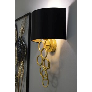 Mauro Ferretti Applique Murale Rich Or Noir 30x20x50 cm E27