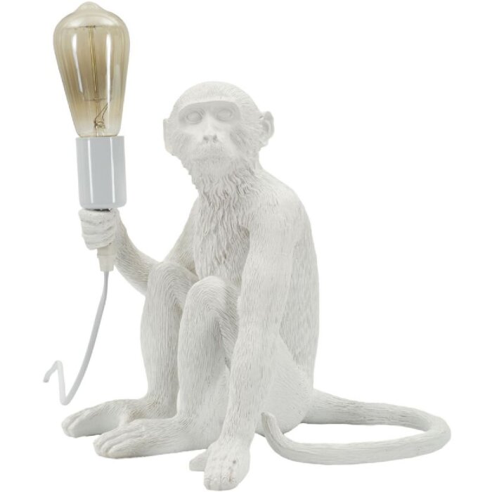 Mauro Ferretti Lampe de table Singe assis blanc 33x33x32 cm
