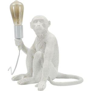 Mauro Ferretti Lampe de table Singe assis blanc 33x33x32 cm
