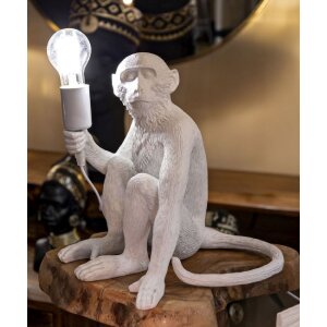 Mauro Ferretti Lampe de table Singe assis blanc 33x33x32 cm