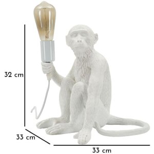 Mauro Ferretti Lampe de table Singe assis blanc 33x33x32 cm